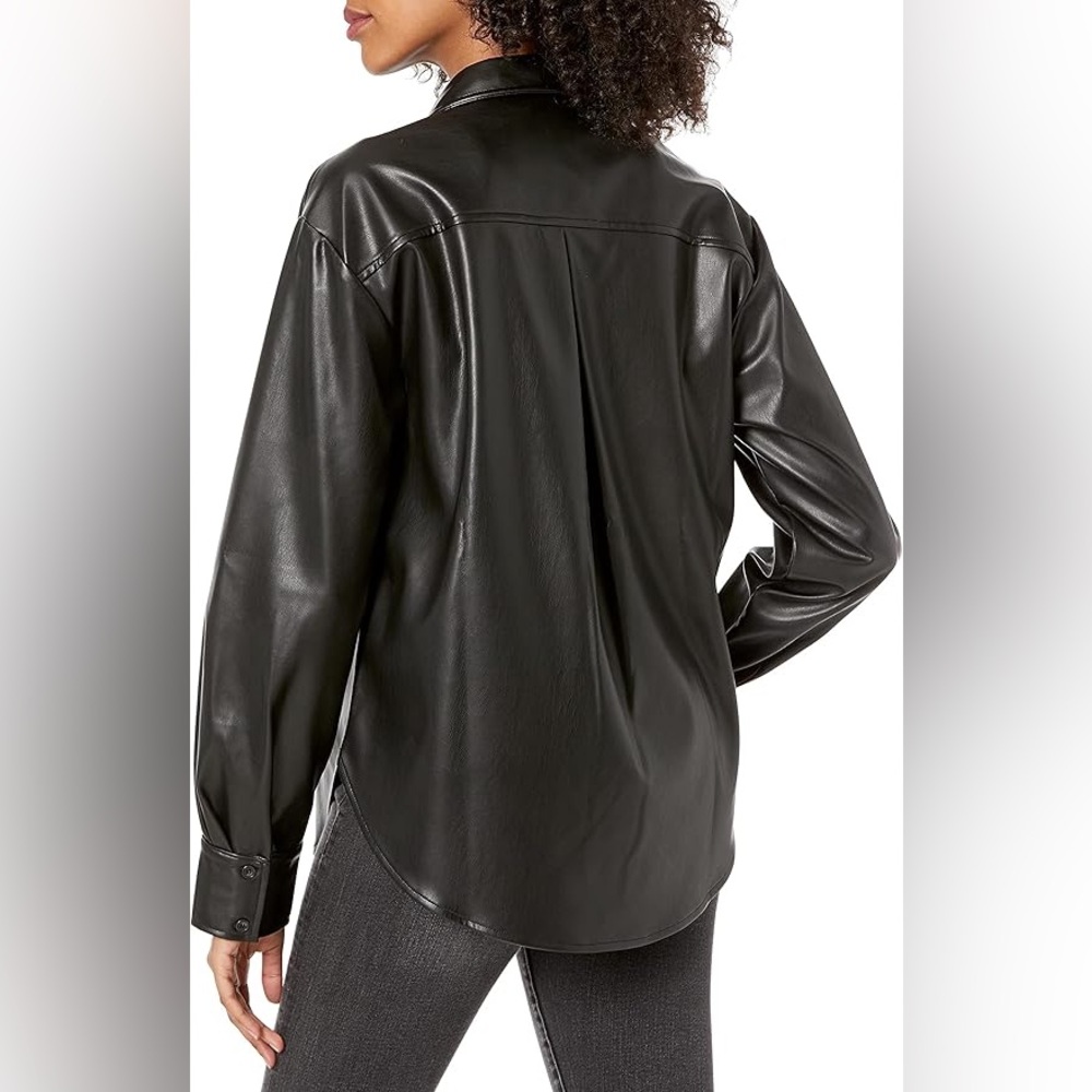 Black Faux Leather Jacket - Picture 3 of 8